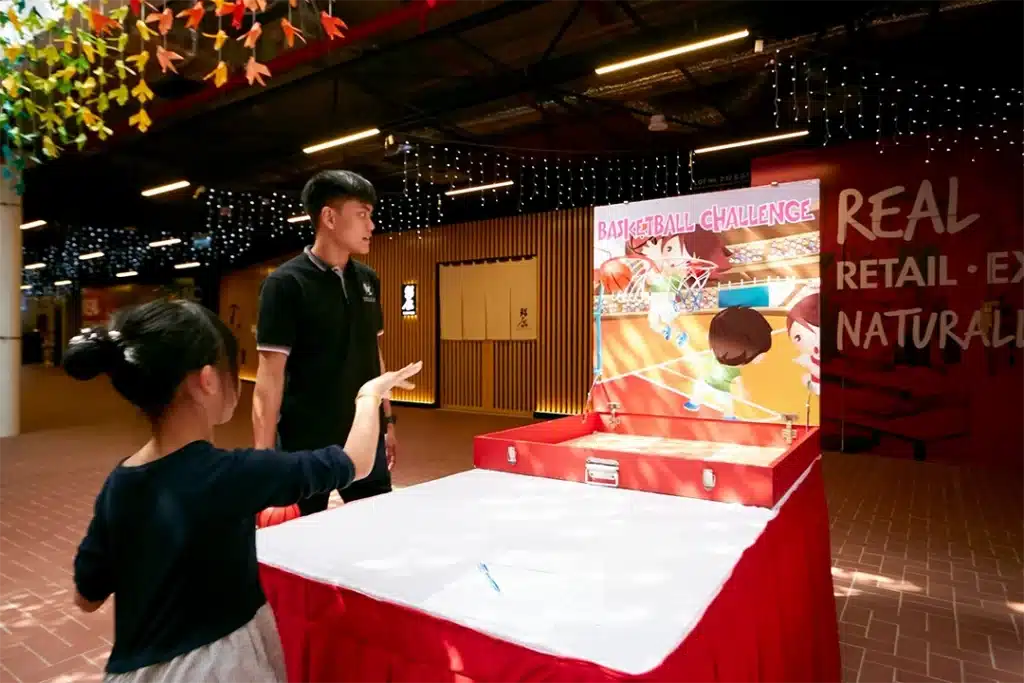 Game booth rental Basketball Challenge in singapore by Partyfans.