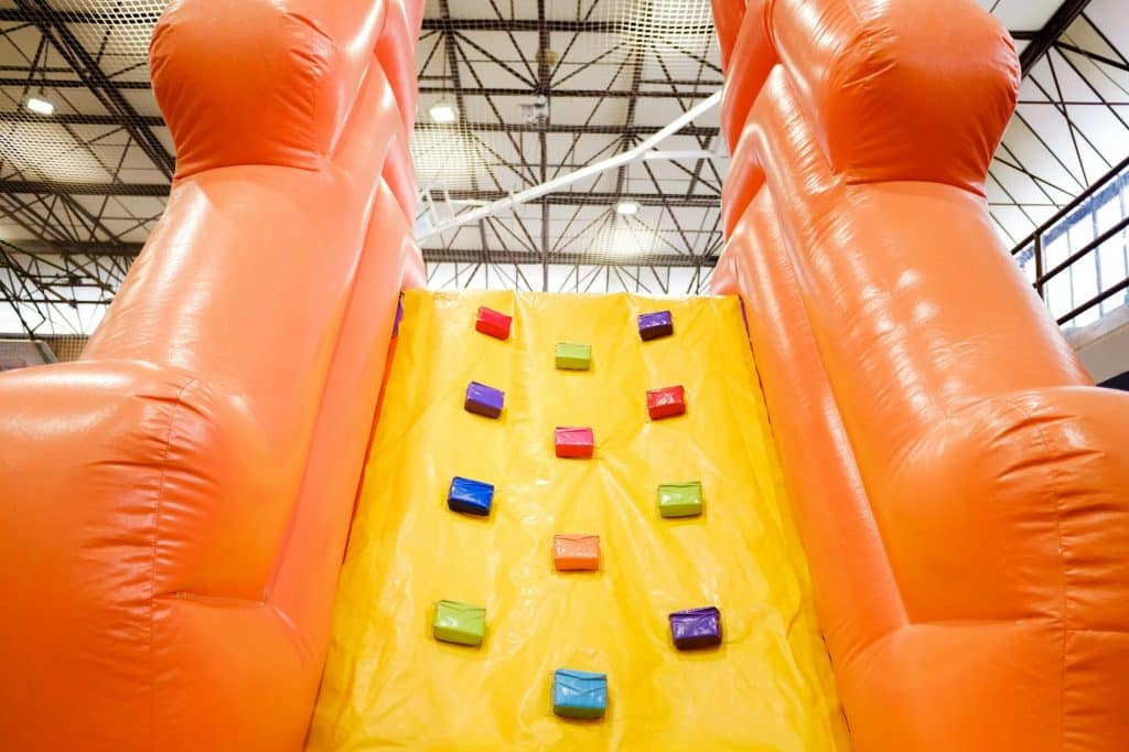 indoor bouncy castle setup